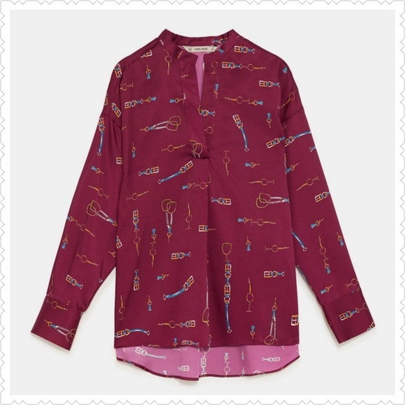 NWT Zara Women's Chain Print Top Size S - Picture 8 of 15